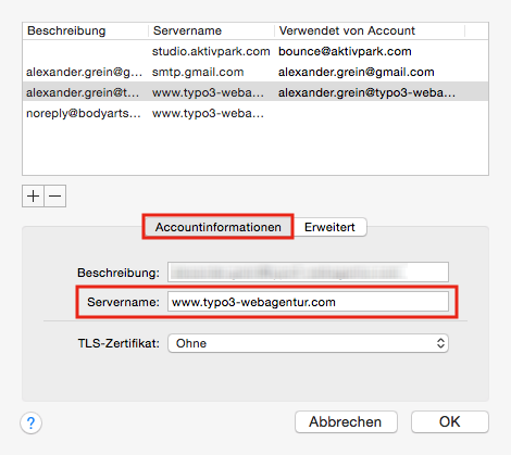 SMTP-Servername SMTP-Servername
