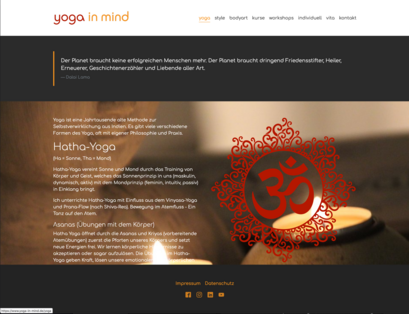 Yoga in Mind Oberaudorf TYPO3 Webseite