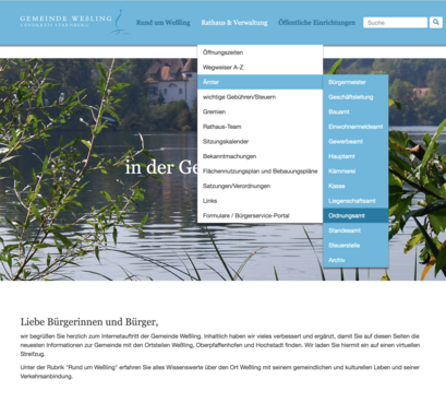 Gemeinde Weßling TYPO3 Webseite